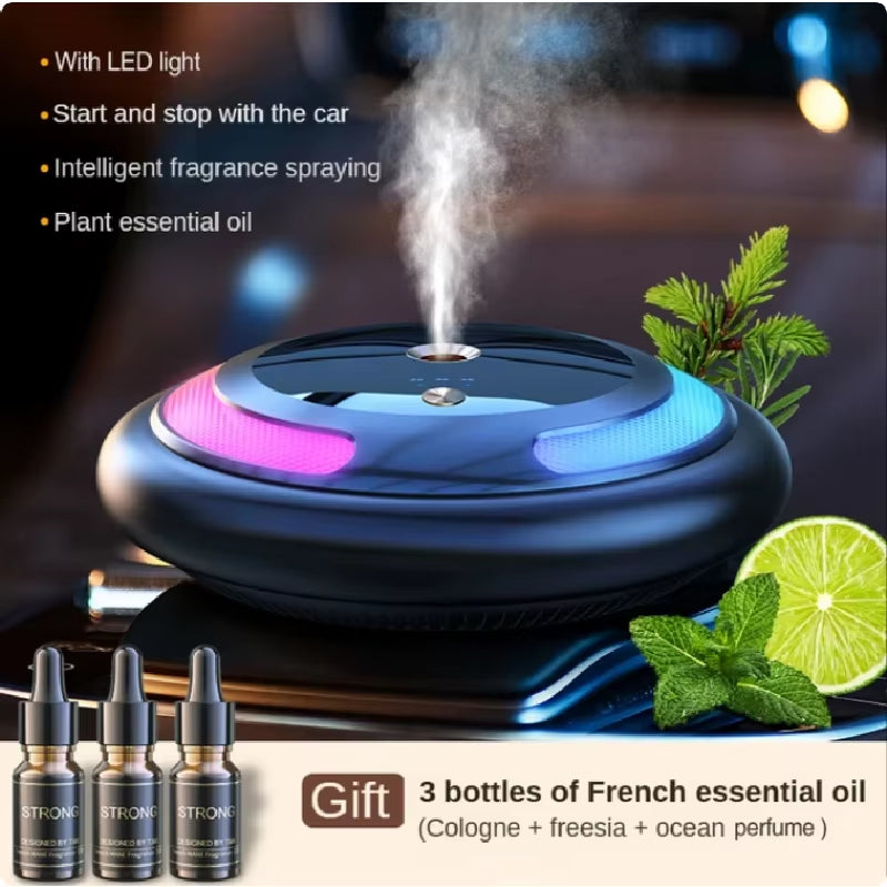 Transform Your Drive: Smart Car Humidifier & Essential Oil Diffuser with LED Light - Aromatherapy Air Freshener