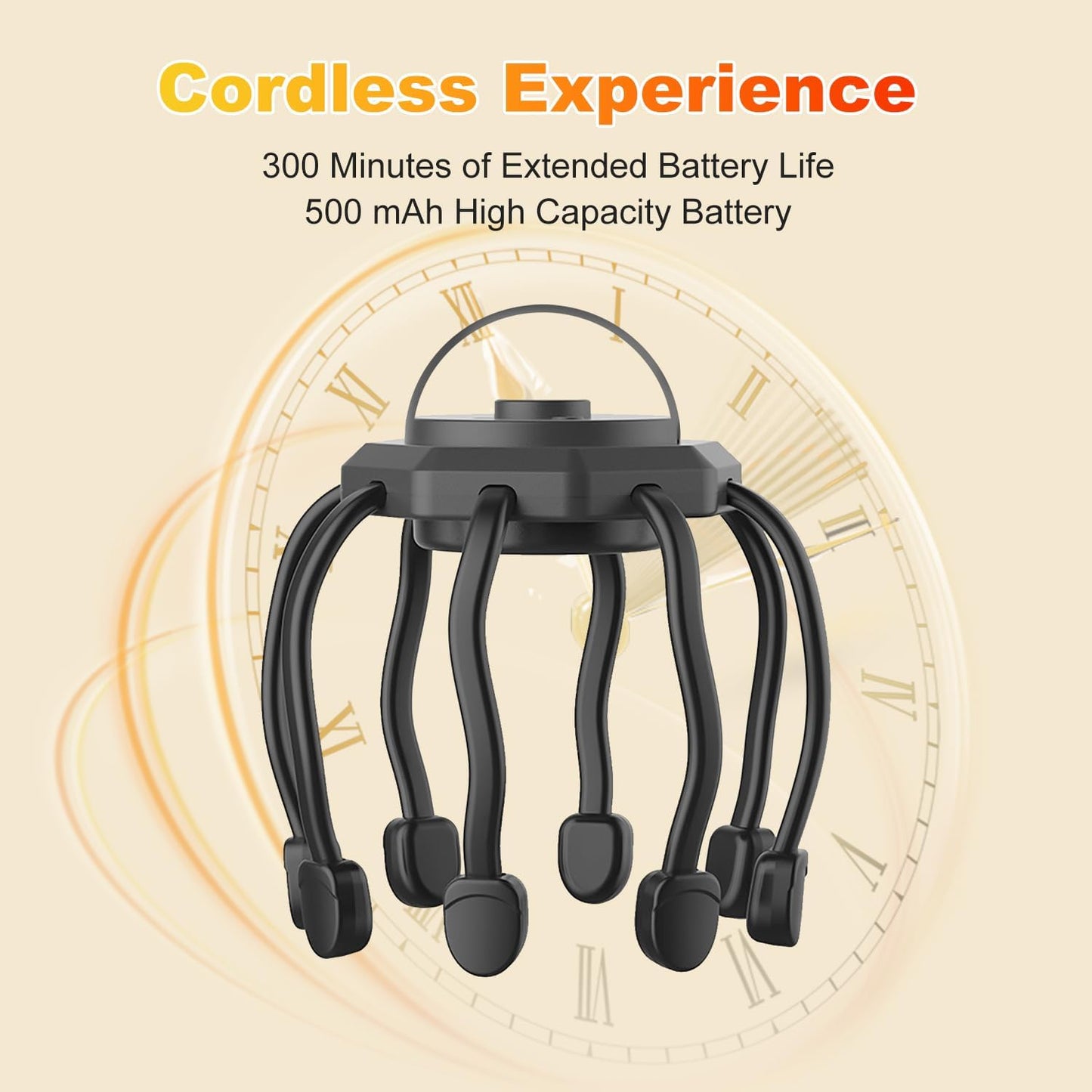 Ultimate Cordless 360° Electric Scalp Massager - Experience Revitalizing Relaxation with 3 Soothing Modes!