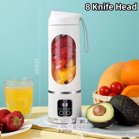 2025 Mini Crushed Ice Electric Juicer – 450ML Power Juice Cup with Digital Display for Effortless Blending