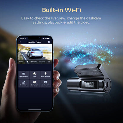 Ultra HD 4K WiFi Dash Cam with G-Sensor & Parking Mode - Free App & GPS Video Recorder for Ultimate Car Security