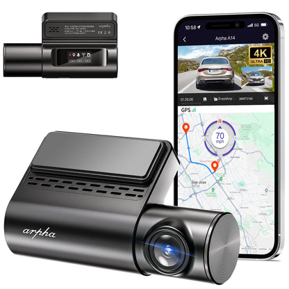 Ultra HD 4K WiFi Dash Cam with G-Sensor & Parking Mode - Free App & GPS Video Recorder for Ultimate Car Security