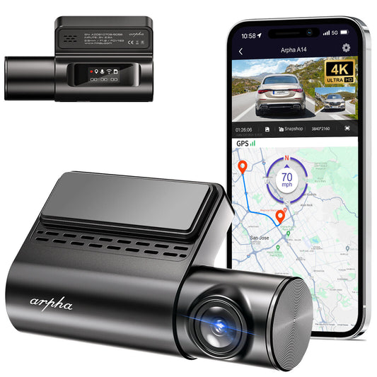 Ultra HD 4K WiFi Dash Cam with G-Sensor & Parking Mode - Free App & GPS Video Recorder for Ultimate Car Security